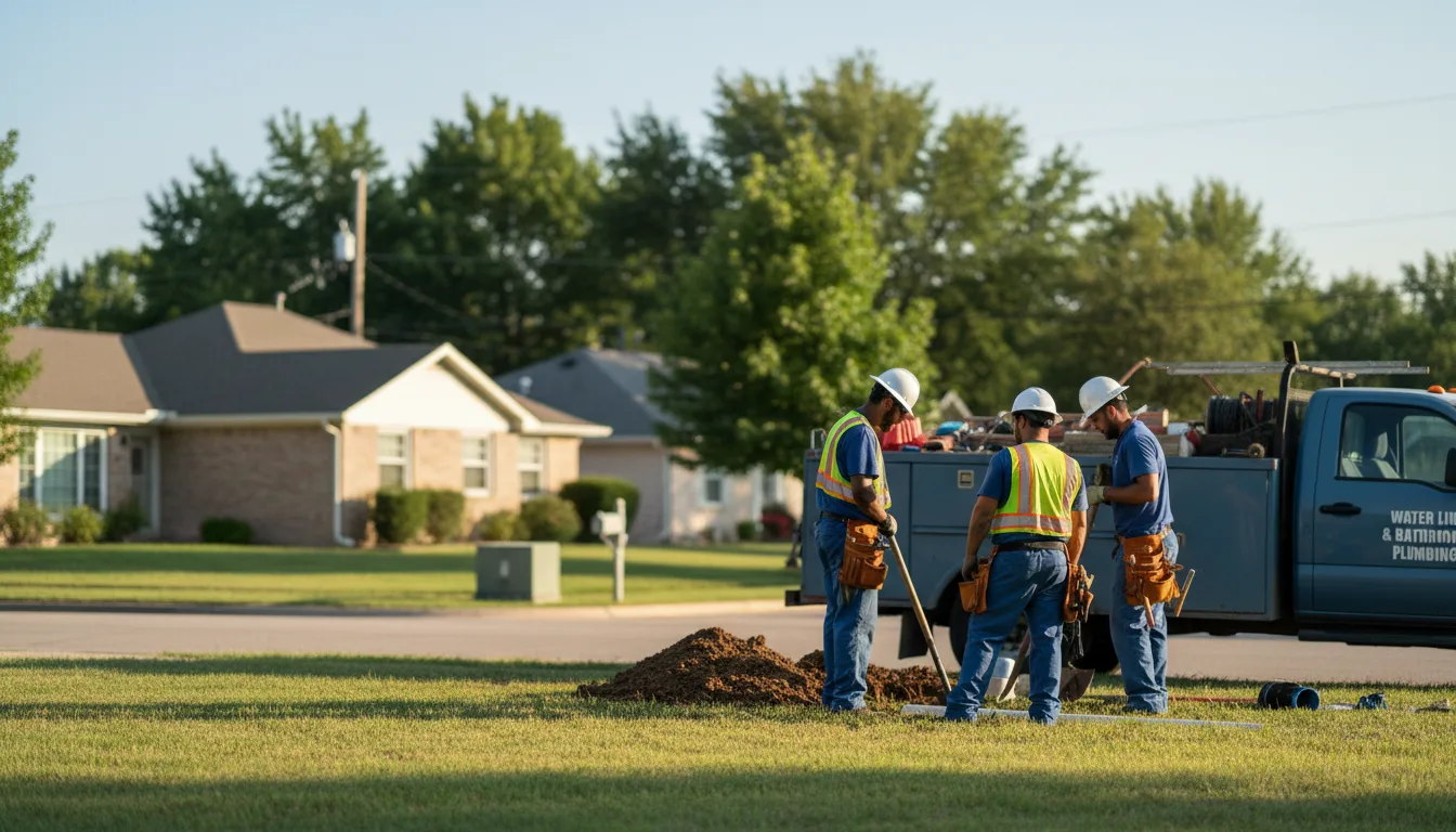 Residential water line and bathroom plumbing service in Garrison, IA